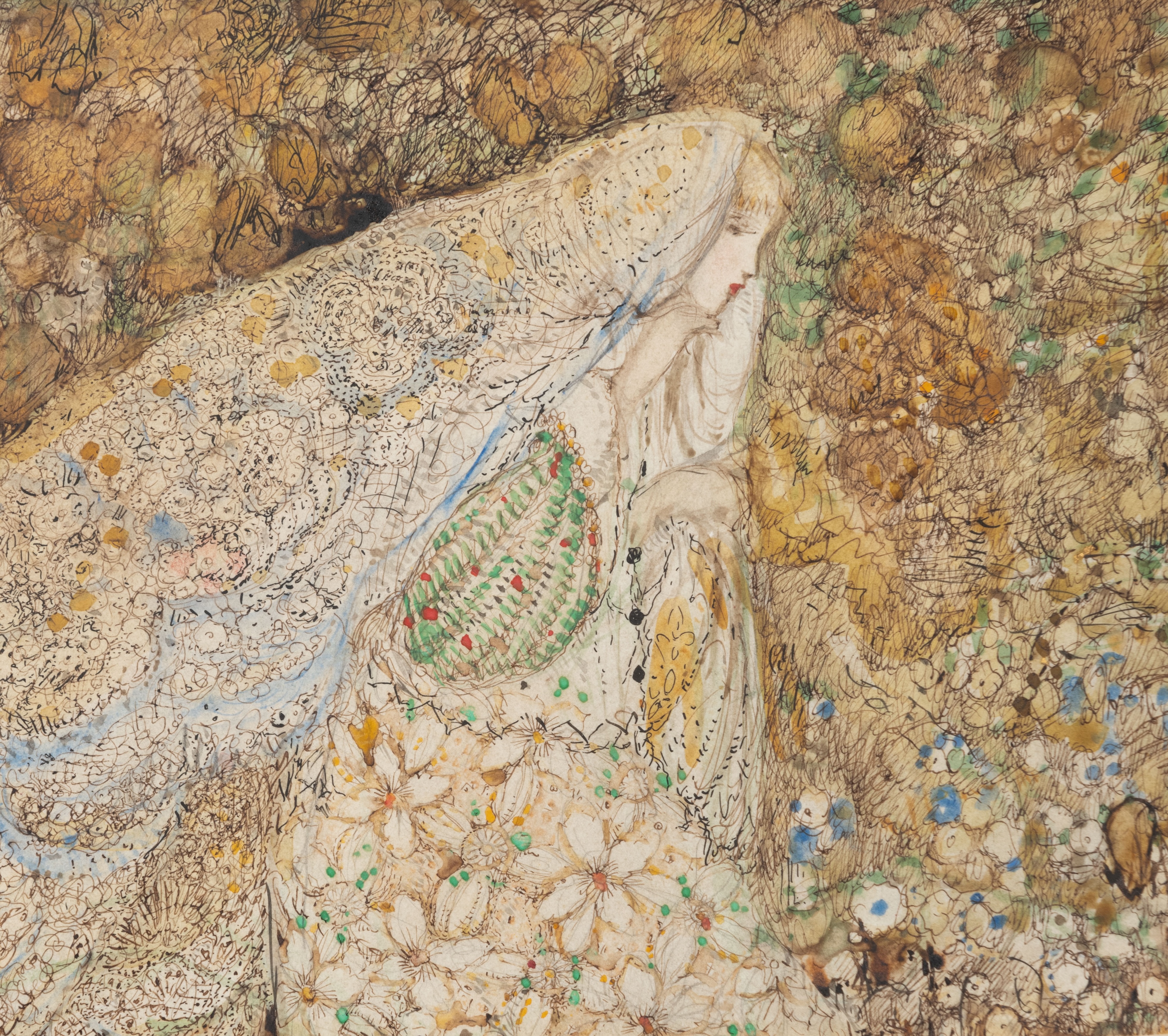 A Young Girl Wearing a Shawl